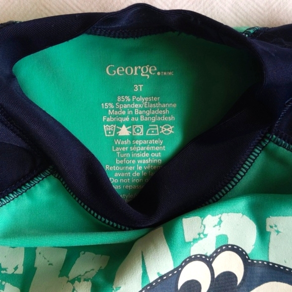 george short sleeve shark swim rash guard 3T toddler boys - Picture 3 of 4